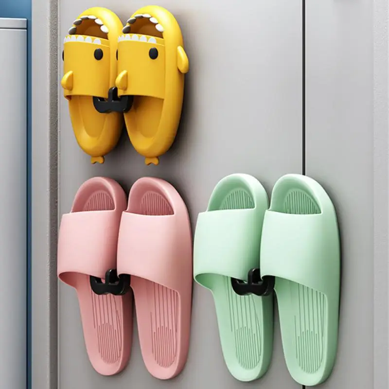 1/2/3 PCS Slipper Rack Bathroom Punch Free Wall Mounted Toilet Shoes Drain Rack Bathroom Wall Sandal Rack Storage Rack Shoe Rack