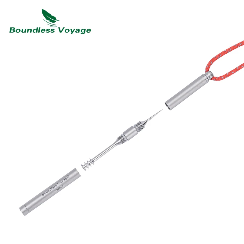 Boundless Voyage Porta stuzzicadenti portatile in titanio Rimozione del cerume Strumenti per la cura personale Strumenti multifunzionali per esterni Ti9008O
