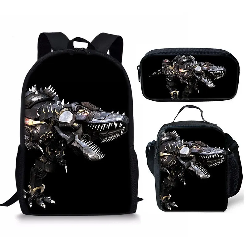 Luxury Novelty Peculiar Funny Cool dinosaur 3D Print 3pcs/Set pupil School Bags Laptop Daypack Backpack Lunch bag Pencil Case