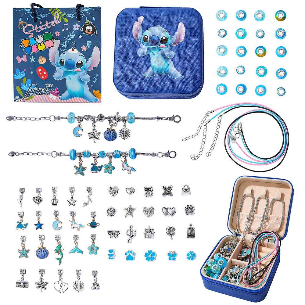 

24pcs Anime Stitch DIY Fashion Jewelry Accessory Cartoon Hello Kitty Dumbo Charm Bead Fit Bracelets Kid Toy Christmas Gifts