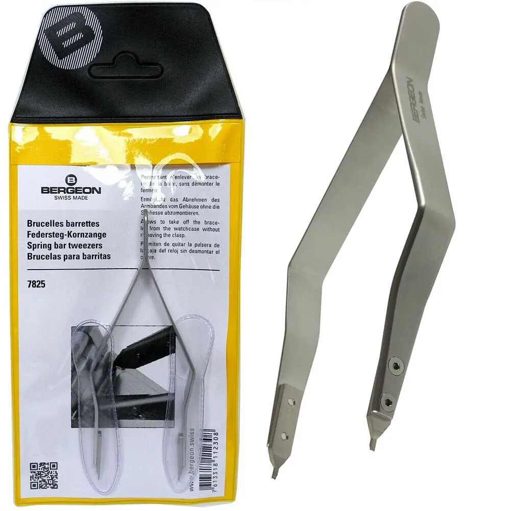 BERGEON 7825 Plier to fit wristwatches, bracelets provided with spring-bars.spring bar tweezers for ROLX TOOLS