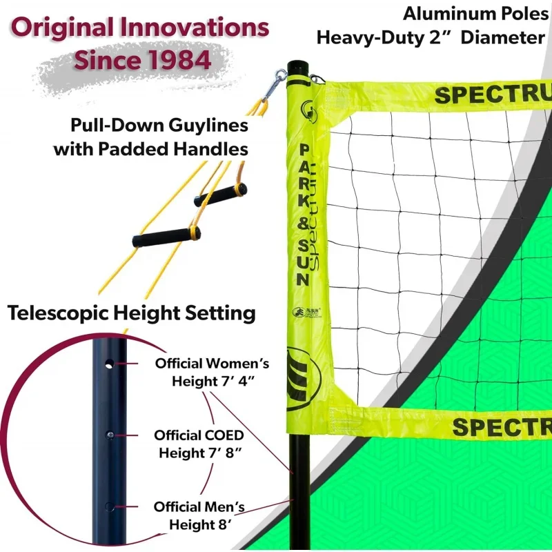 Park & Sun Sports Spectrum Classic: Portable Professional Outdoor Volleyball Net System