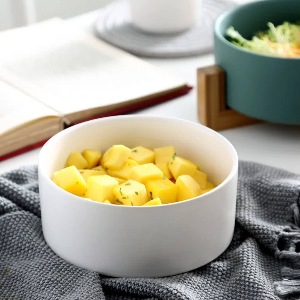 

Ceramic Salad Bowl White Porcelain Fruit Bowl Creative Tableware Elegant Serving Bowls Housewarming Wedding Gift