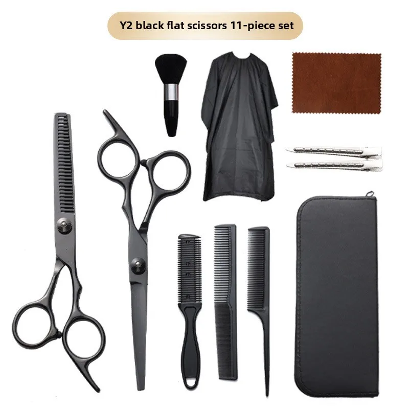 6-Zoll-Friseurscheren-Set Haarschneidescheren Friseurzubehör Professioneller Stielkamm Umhang-Set – Detail 2