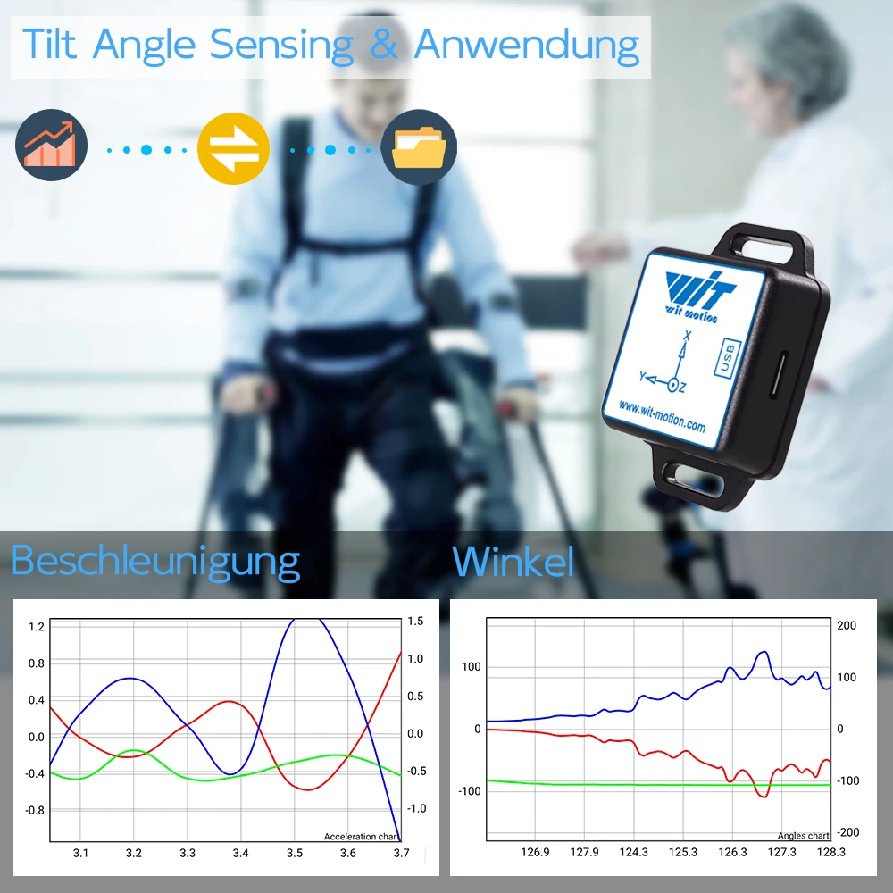 Bluetooth Inclinometer Digital Compass, BWT901CL AHRS Accelerometer+Gyro+Angle+Magnetometer(XYZ,200HZ,MPU9250)for PC/Android/MCU