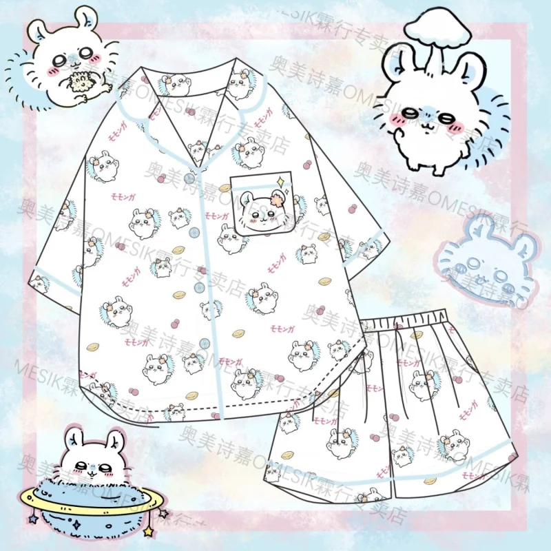 Kawiai Hachiware Pajamas Set 2026 Cartoon Chiikawa Momonga Sweet Anime Loungewear Sweet Can Be Worn Outside Gifts for Girls Pjs