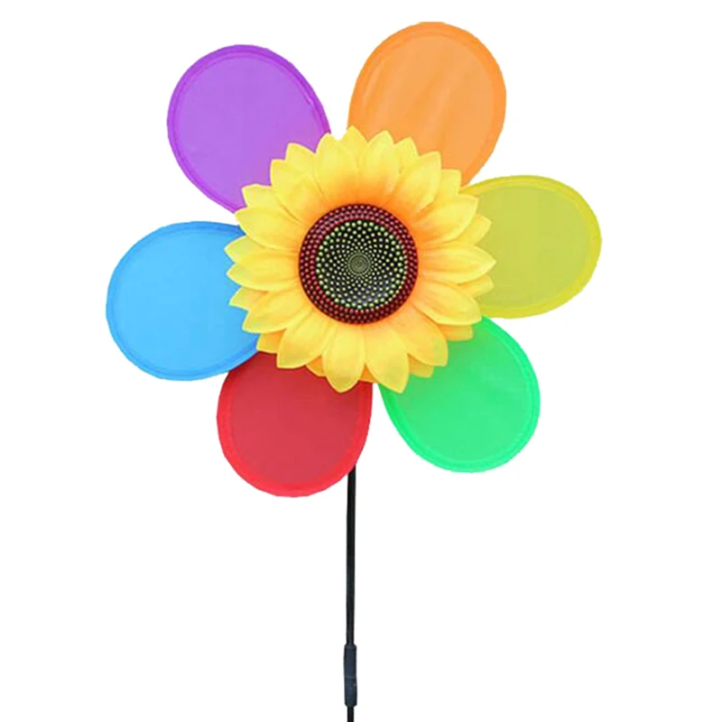 Colorful Sunflower Windmill Toy Kids DIY Outdoor Toys Garden Yard Decoration