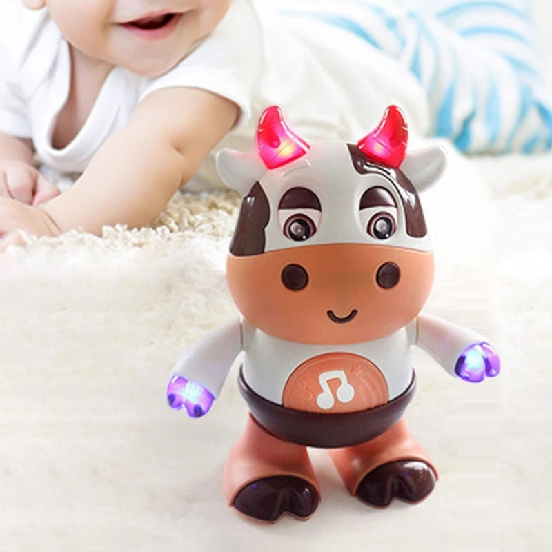 Walking Cattle Toy for Kids Dancing Robot Toy with Lights Flashing and Music Clever Interactive Electronic Kid Toy Drop shipping