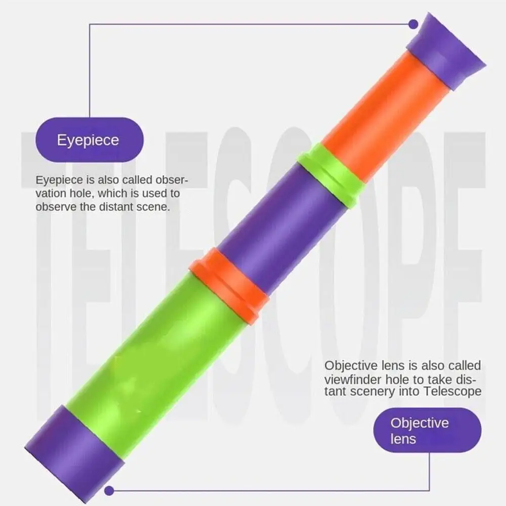 Imagem -05 - Telescópio de Rabanete Retrátil para Crianças 8x Cilindro Único Ciência de Seções Educação Ajustável Foco no Puzzle N8t4 Novo
