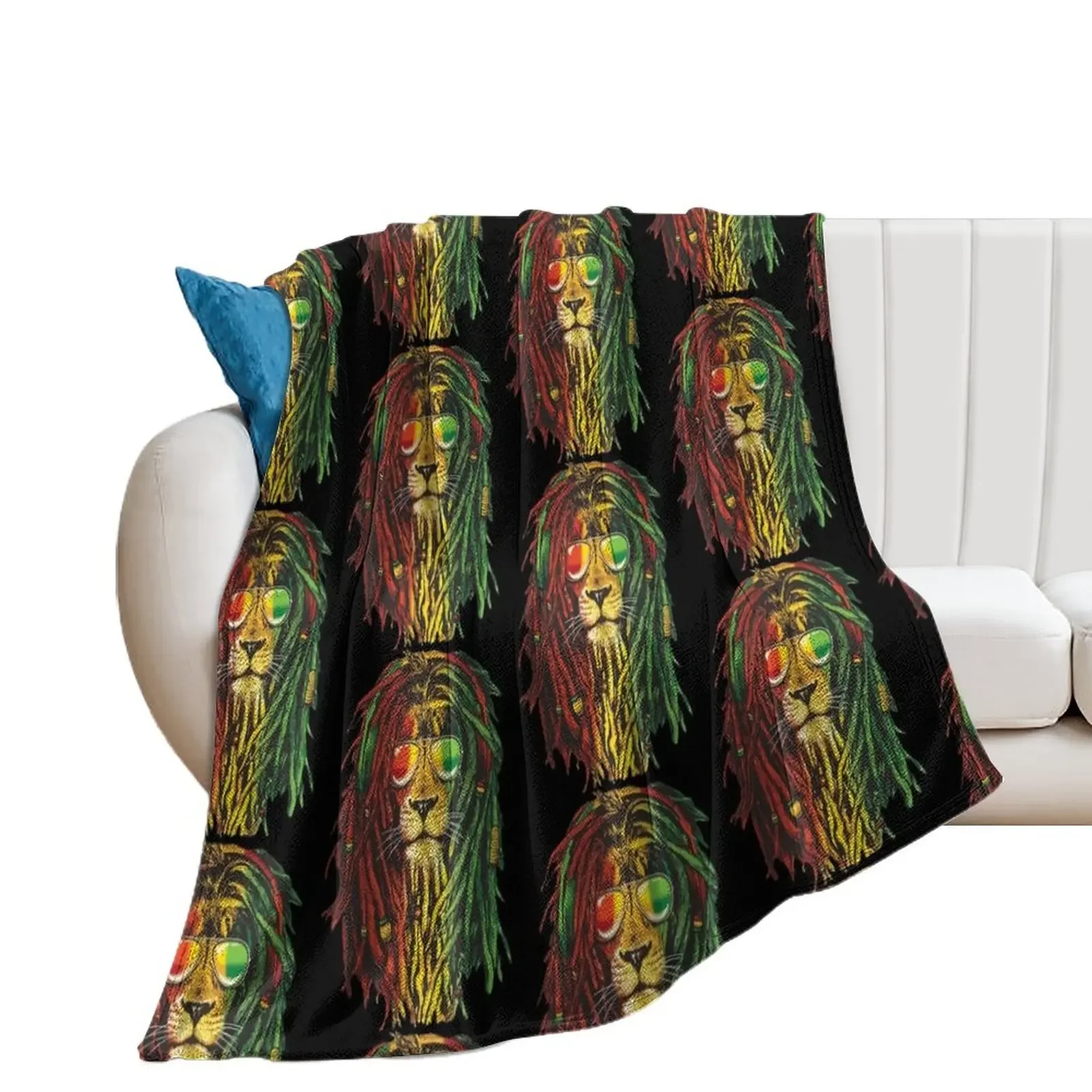 

Rastafari Lion Reggae Lover Throw Blanket Giant Sofa halloween Winter beds Plaid Blankets