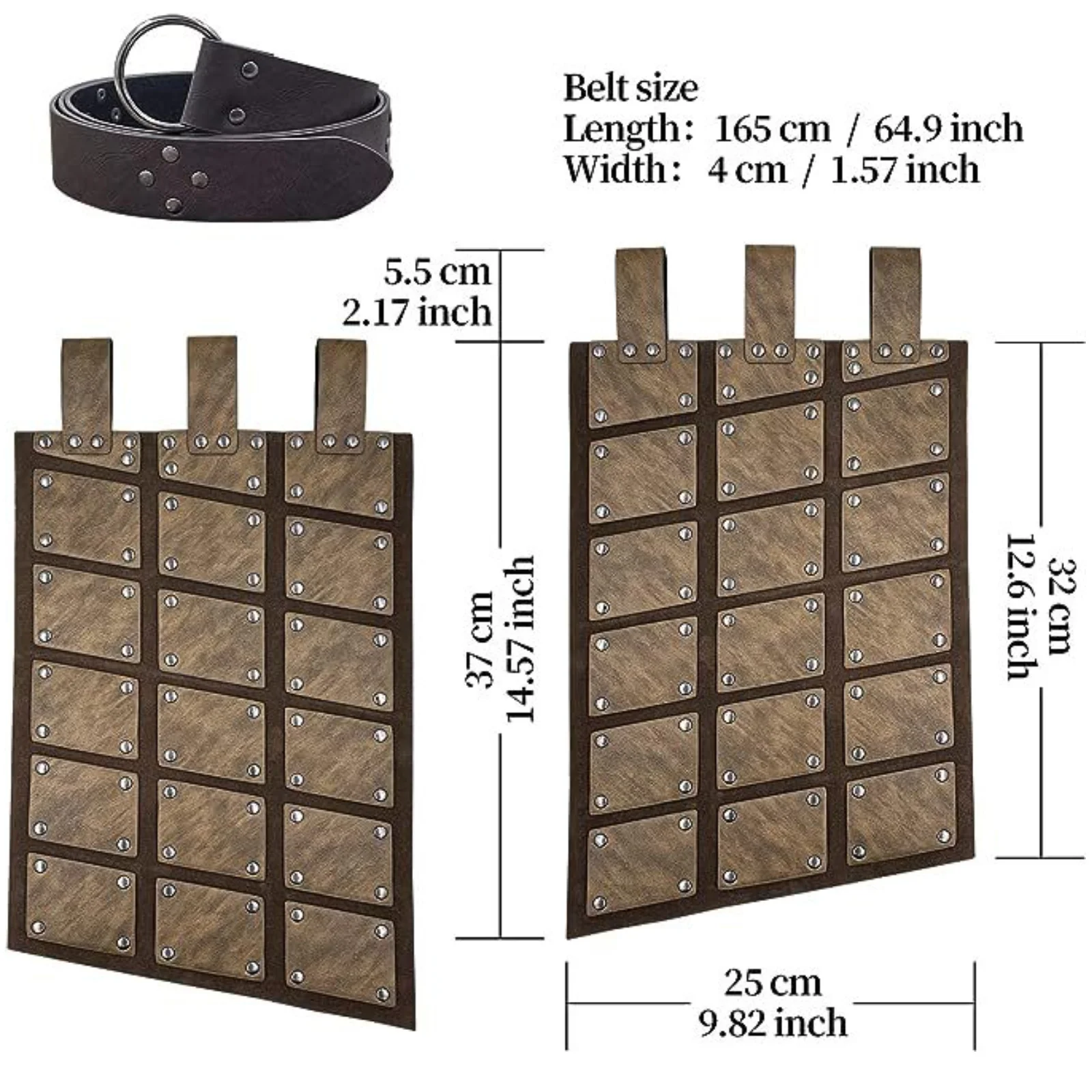 Armure de jambe médiévale rétro pour hommes, armure de cuisse de Pirates Vikings, Faux cuir, Double face, ceinture d'armure de taille, jupe de chevaliers pour Larp