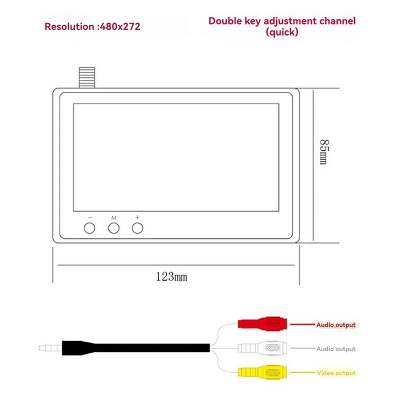 HJ-5.8G FPV Monitor 4.3 Inch 56CH HD Snowflake Display NTSC/PAL Auto Search FPV Monitor For RC Multicopter FPV Drone Part