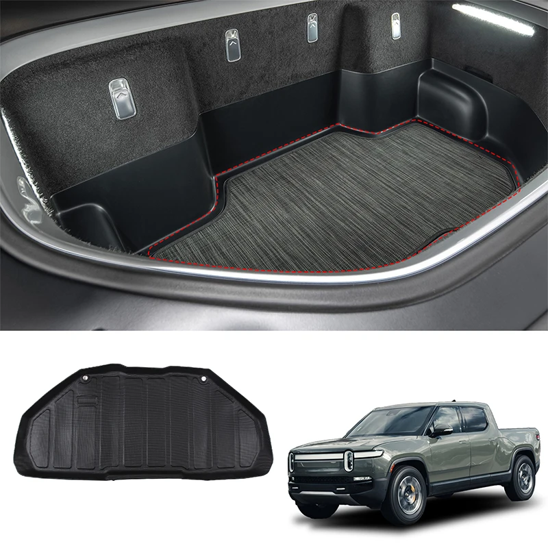 

Front Trunk Mat Fit for Rivian R1T R1S 2022 2023 Accessories, All Weather Upgrade Upper Layer TPE Front Cargo Liner Trunk Mat