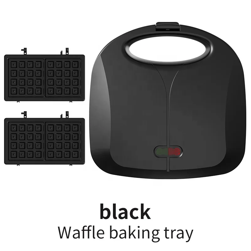 Compact automatic mini electric waffle maker, non-stick aluminum, easy to store, two-slice sandwich, waffle triangle, home hotel