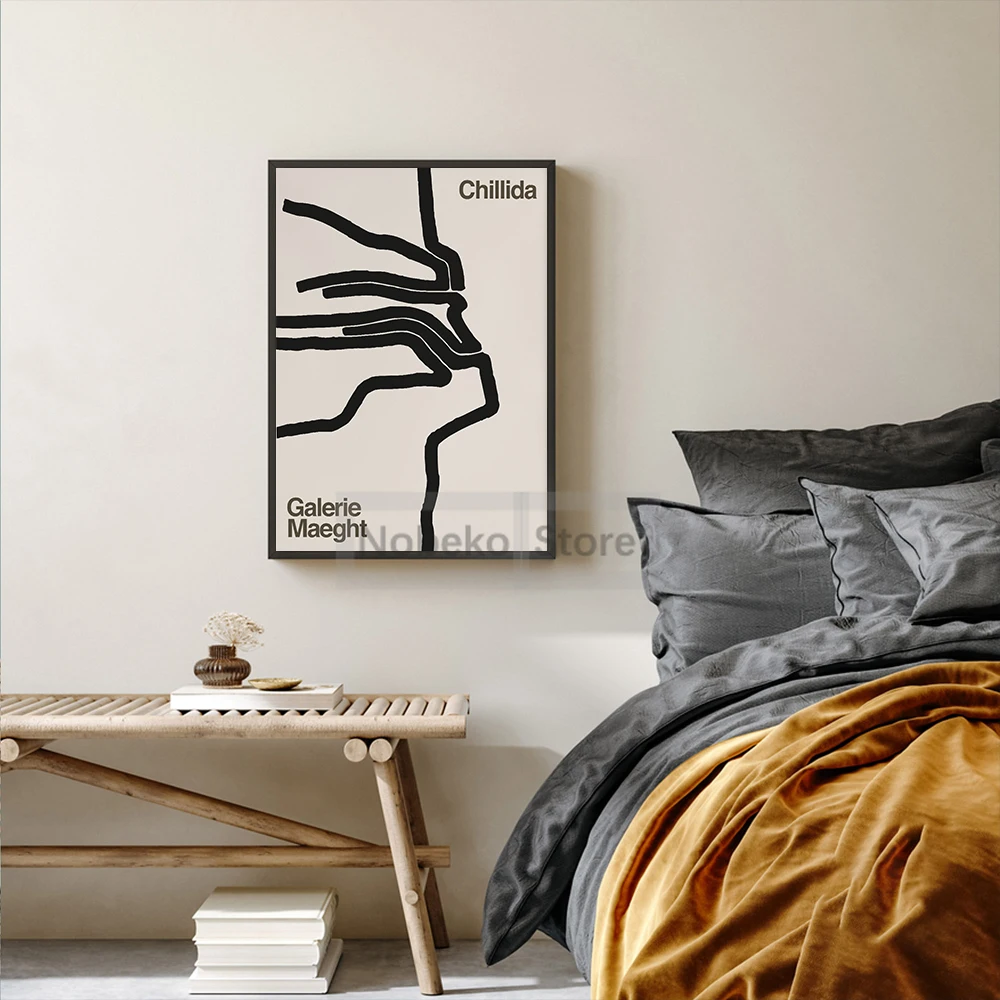 Chillida Works Galerie Maeght Exhibition Posters Minimalist Modern Prints Canvas Painting Wall Art Pictures Home Room Decoration