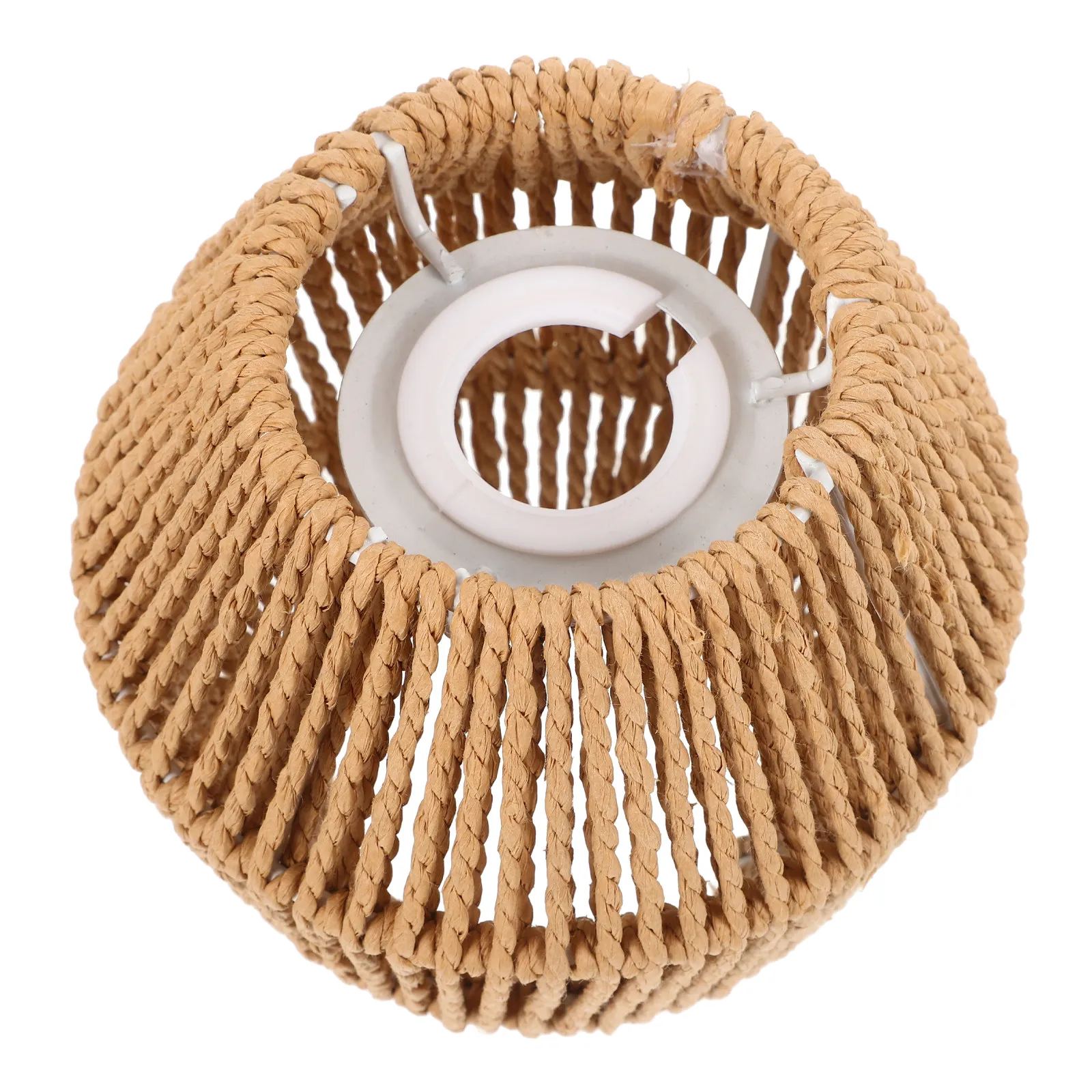 Paper Rope and Metal Lamp Shade Rustic Vintage Style Easy Install DIY Hanging Light Cover for Dining Kitchen Bedroom Cafe Bar