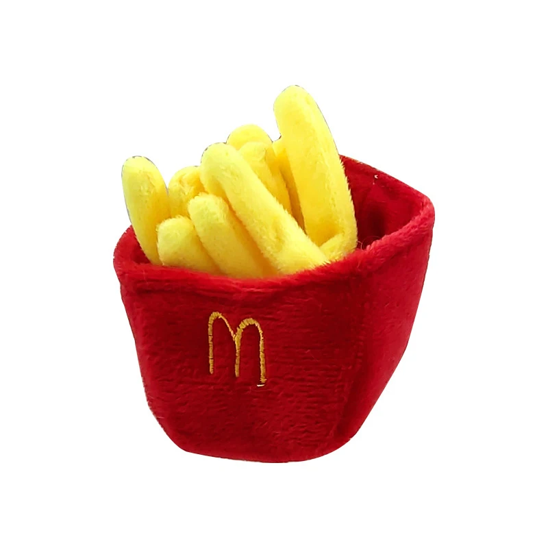 Cute French Fries Plush Pendant Keychain Couple Bag Pendant Creative Doll Small Doll Plush Toy Party Gift