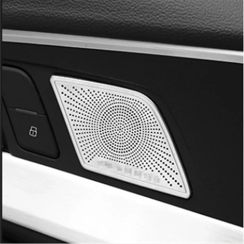 For Audi A4 B9 / A5 2017-2022 Interior Styling Door Speaker Audio Loudspeaker Decoration Cover Trim Car Styling