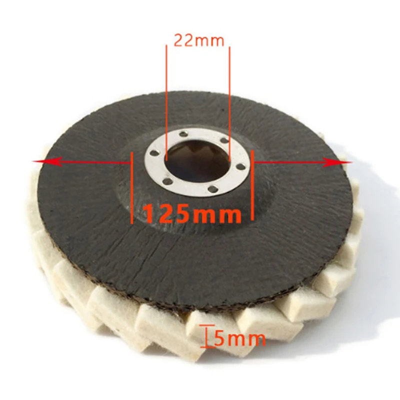 

125mm Polishing Wheels 5inch Flap Felt Louver Disc Angle Grinder Wool Buffing Wheel Metal Waxing Polishing Disc