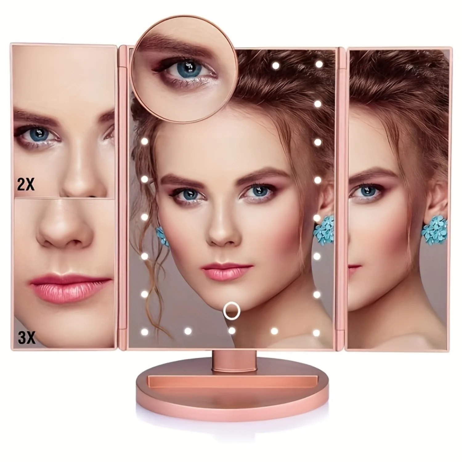 Cermin Rias LED Lipat Tiga den - Beauty Makeup Design ulasan dan harga