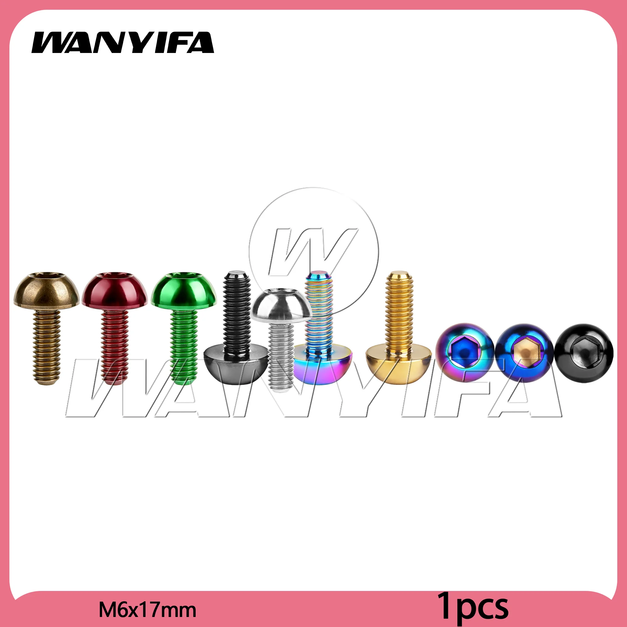 Wanyifa  Titanium Bolt M6x17mm Flat Button Hex Head Scerws for Motorcycle Honda