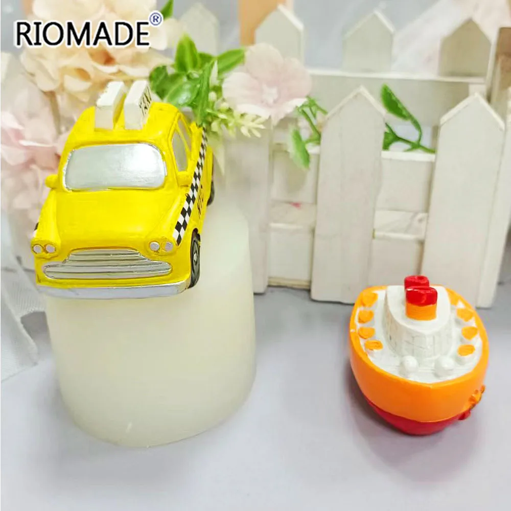 3d Simulation Car Bus Taxi Boat  Cake Decoration Baking Supplies Simple Style Diy Resin Aromatic Silicone Mold