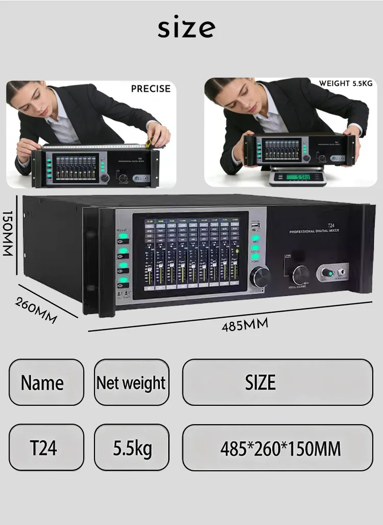 Paulkitson T24 Professioneller Digitalmixer 24-Kanal-Digitalkonsole mit Web-basierter DSP-Unterstützung für Live-Konzerte mit mehreren Systemen – Detail 11