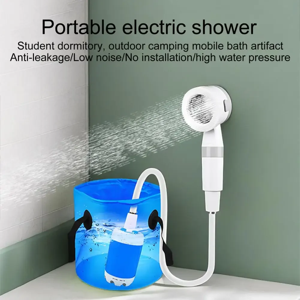 

Portable Camping Shower Pump USB Rechargeable Outdoor Camp Hiking Car Washing RV Traveling Electric Shower Head Sprayer Pump