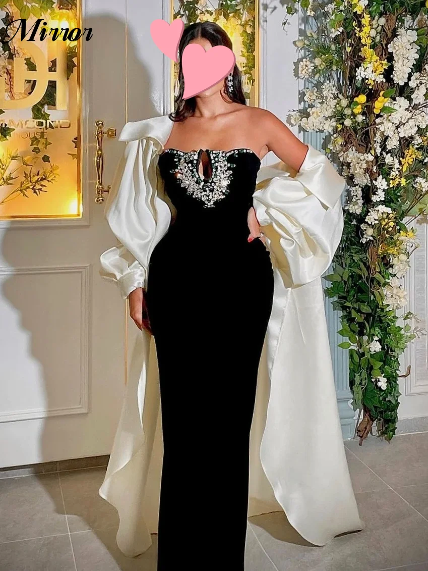 Robe de soirée sans bretelles à volants en perles de cristal, élégante, vintage, sexy, personnalisée, occasion formelle, robe de Rh, quoi que ce soit