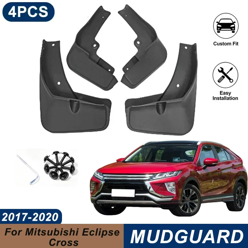 4PCS Car Mud Flaps For Mitsubishi Eclipse Cross 2017-2020 Waterproof Anti-Splash Fender Mudguards Auto Exterior Accessories