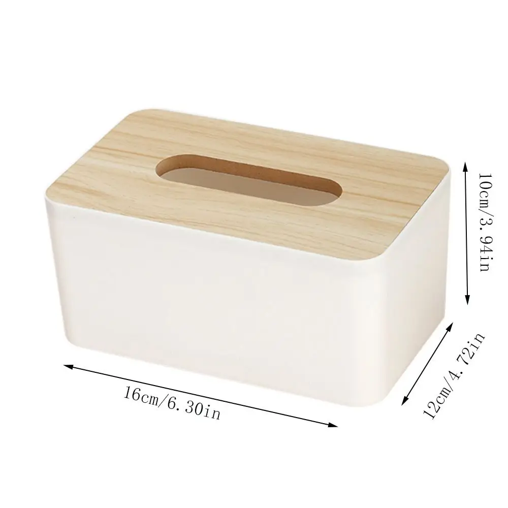 Portable Wooden Tissue Box Cover Removable Desktop Tissue Holder Home Office Bathroom Paper Storage Case Table Decoration