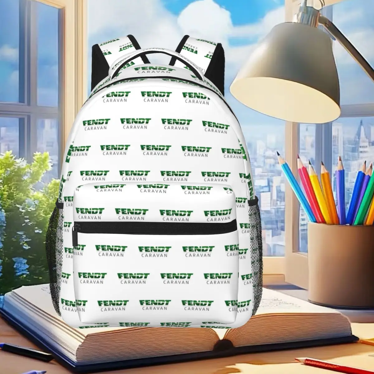 

Fendt Caravan Backpack Student Boys Girls BookBag Kids School Bag Computer Shoulder Bags for Men Women