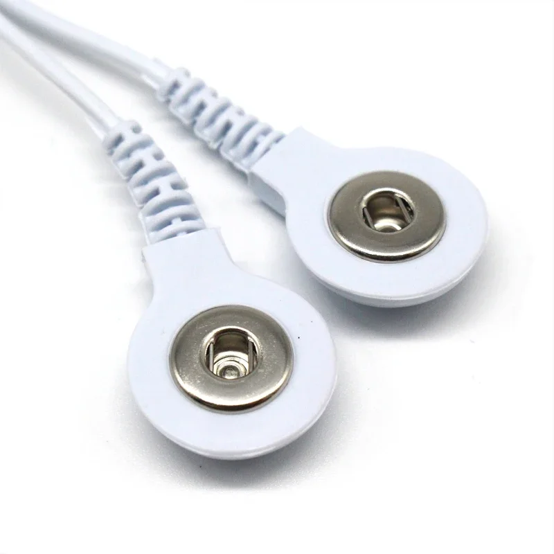 2 Way Machine Massager Button Cable Electrode Electrode PadsStandard Connection Massage for TENS Unit Lead Wires Cables