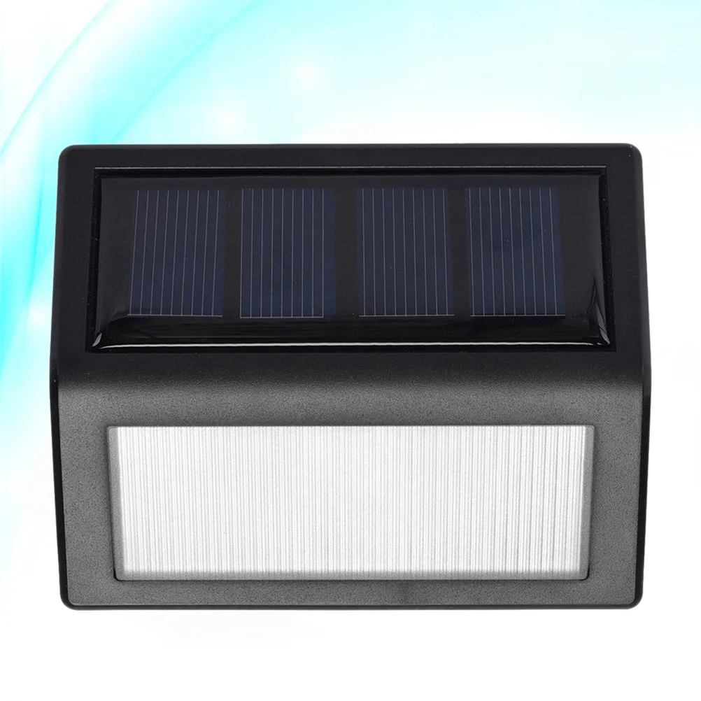 

2Pcs Outdoor Solar Step Lights Waterproof IP55 Powered Stair Deck Path Fence Garden Security Lighting Warm White