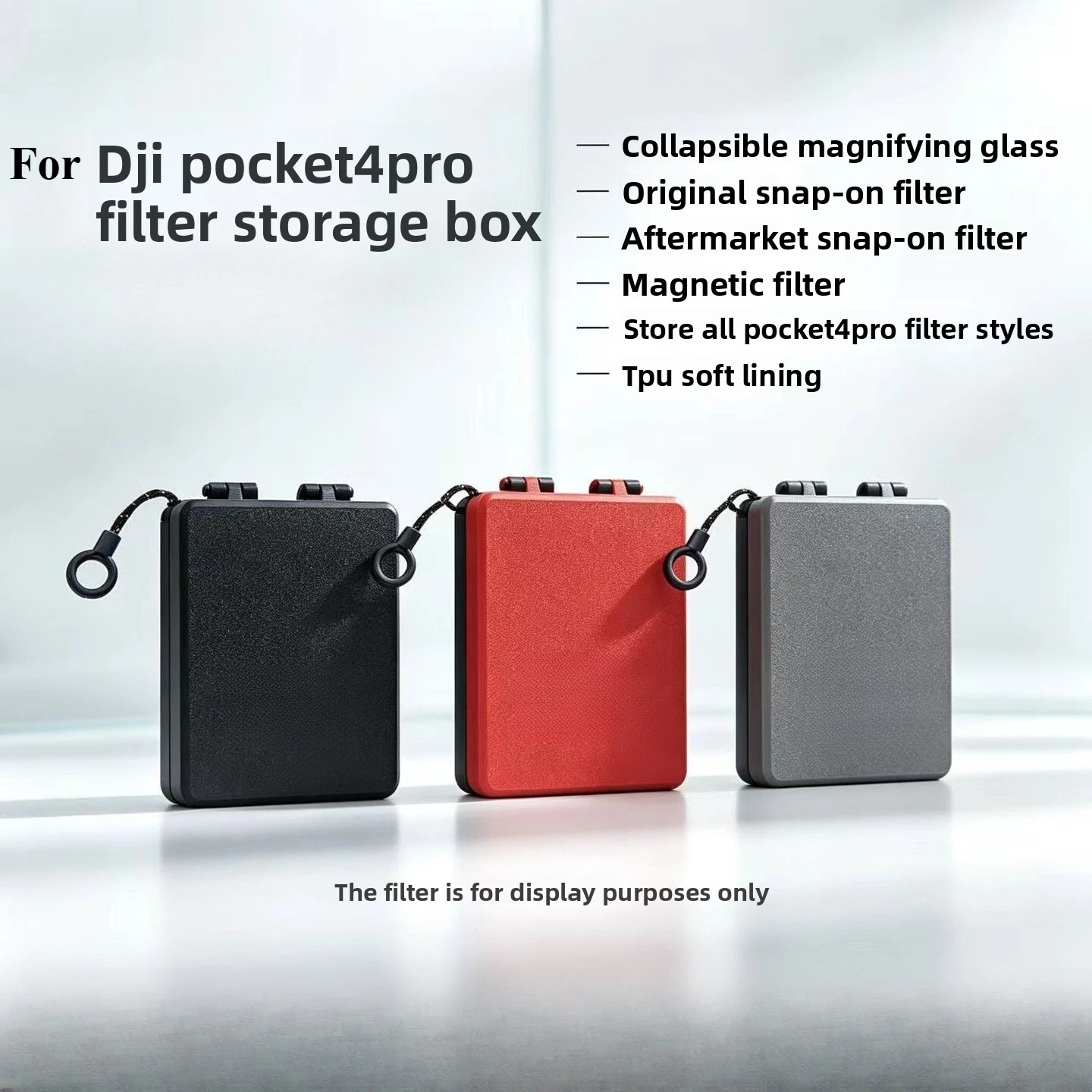 1PCS For DJI Osmo Pocket 4P Camera Magnetic-Filter Storage Case 4-Slots Divided Organizer Box Anti-lost Scratch-Resistant Parts