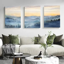 3 panel Sunrise Mist Forest view diamond embroidery natural landscape full drill diamond painting mosaic triptych home decor art