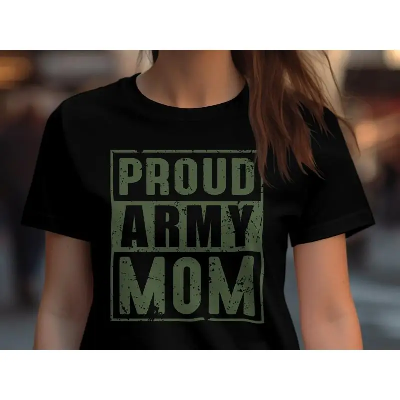 

Футболка Proud Army Mom в стиле милитари, семейная поддержка для мам, одежда Patriotic Pride