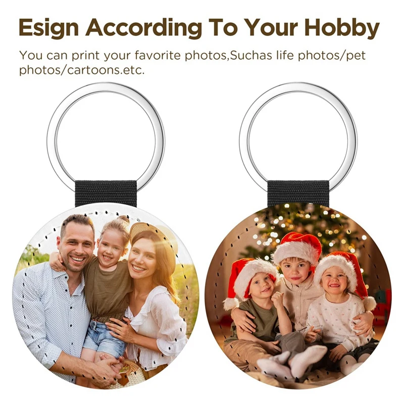 16-teiliger Sublimationsrohlinge-Schlüsselanhänger, glitzernder PU-Leder-Schlüsselanhänger, Wärmeübertragungs-Schlüsselanhänger für DIY-Bastelarbeiten, rund, langlebig