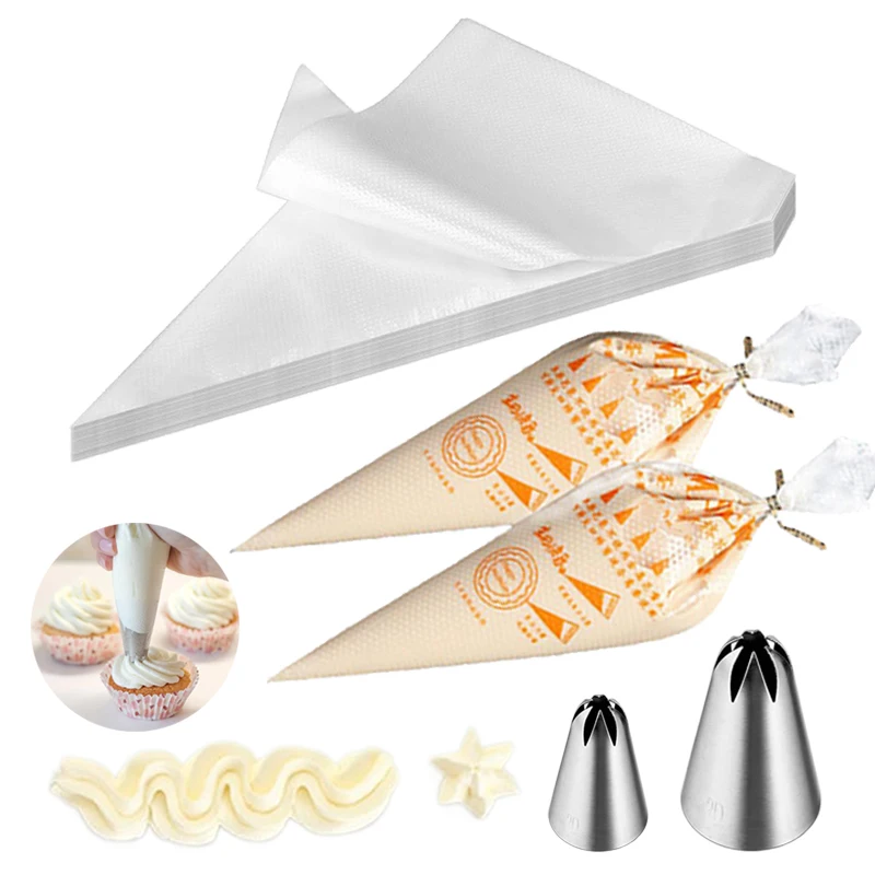 Disposable Pastry Bag Thick Cream Icing Piping Nozzle Cake Cookie DIY Decoration Household Kitchen Supplies Baking Tool Set TMZ