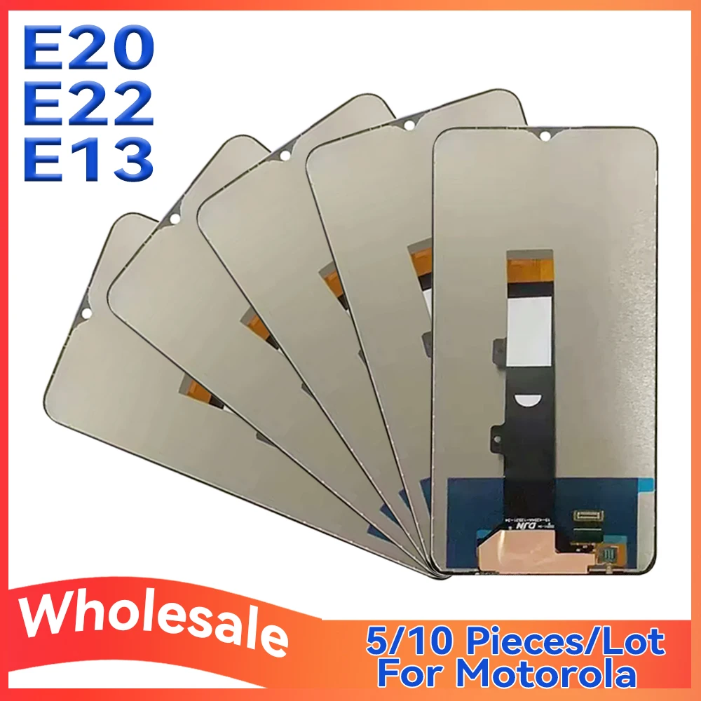 

Оптовая партия 5/10 шт. для Motorola E22 E13, ЖК-дисплей с сенсорной сборкой, совместимый с мобильным телефоном Moto E20