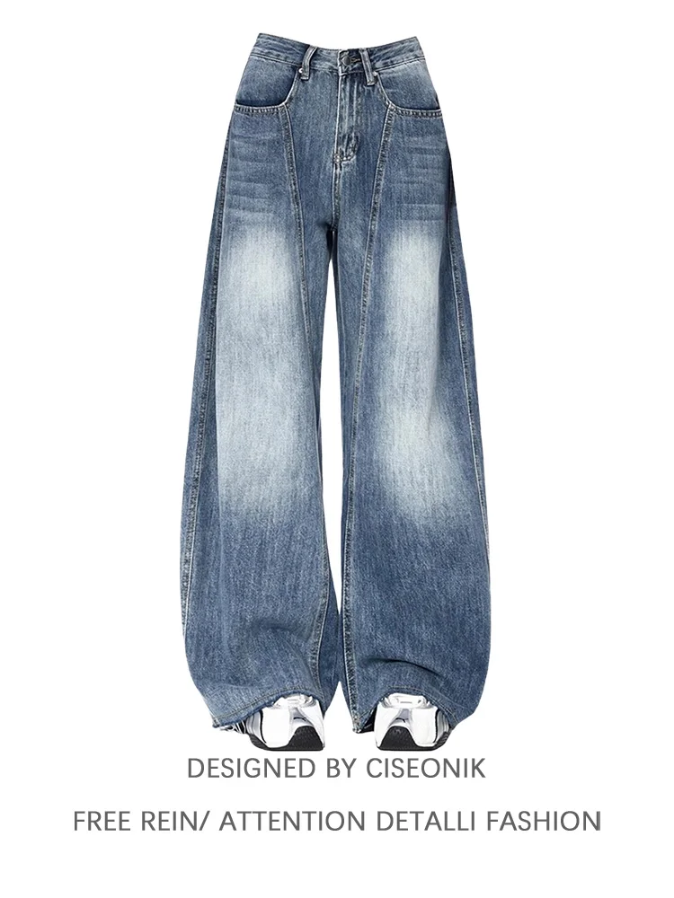 

High Waist Wide Leg Denim Jeans Women's Autumn Winter New Design Sensation Long Draping Pants Casual Style Wear Resistant