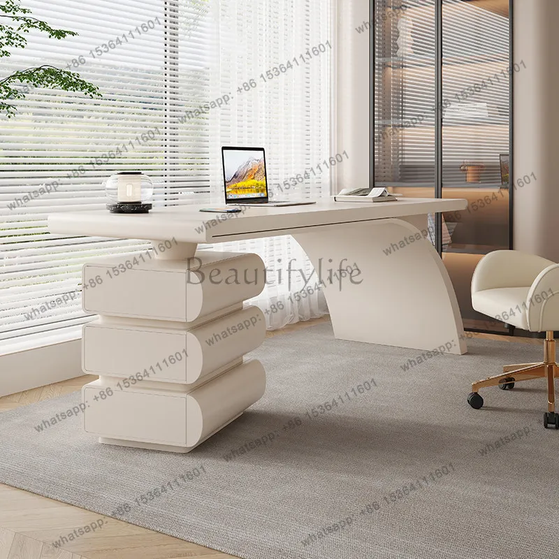 Cream style desk French light luxury modern simple women solid wood desk writing desk