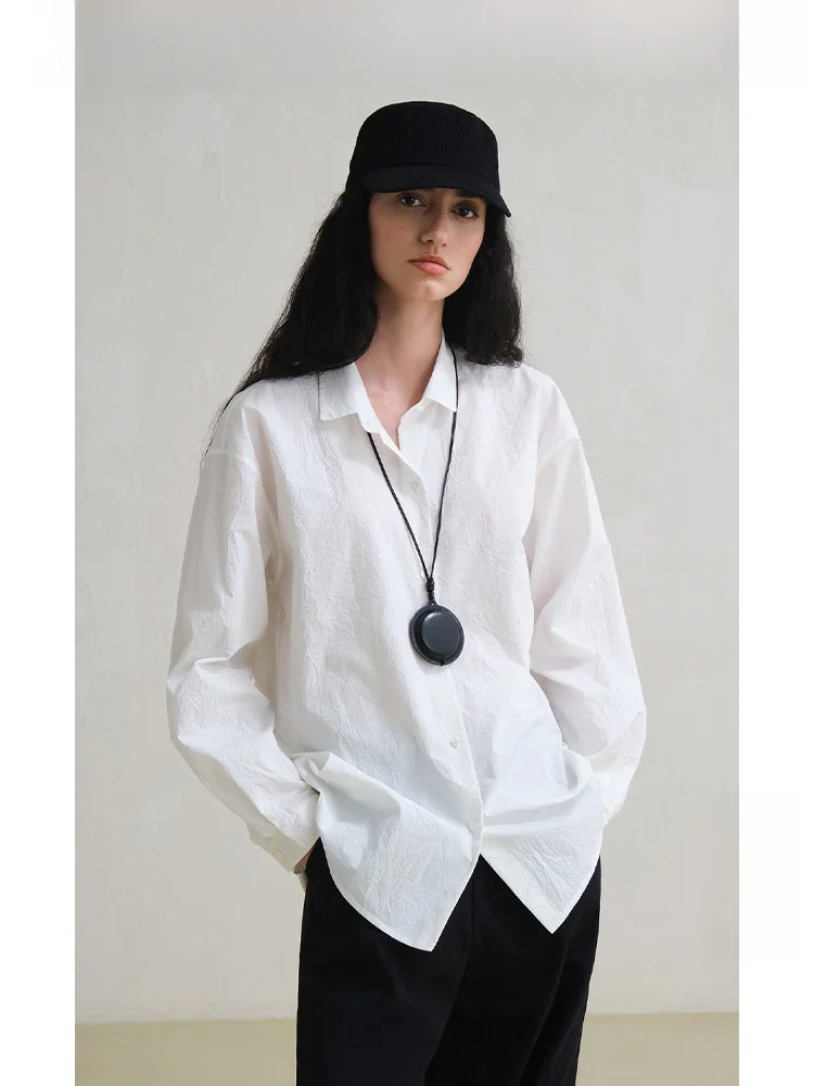 

Travel Original Long Velvet Cotton Fiing Water irt Women's Spring Faionable Artistic Layering Long Sve irt Top