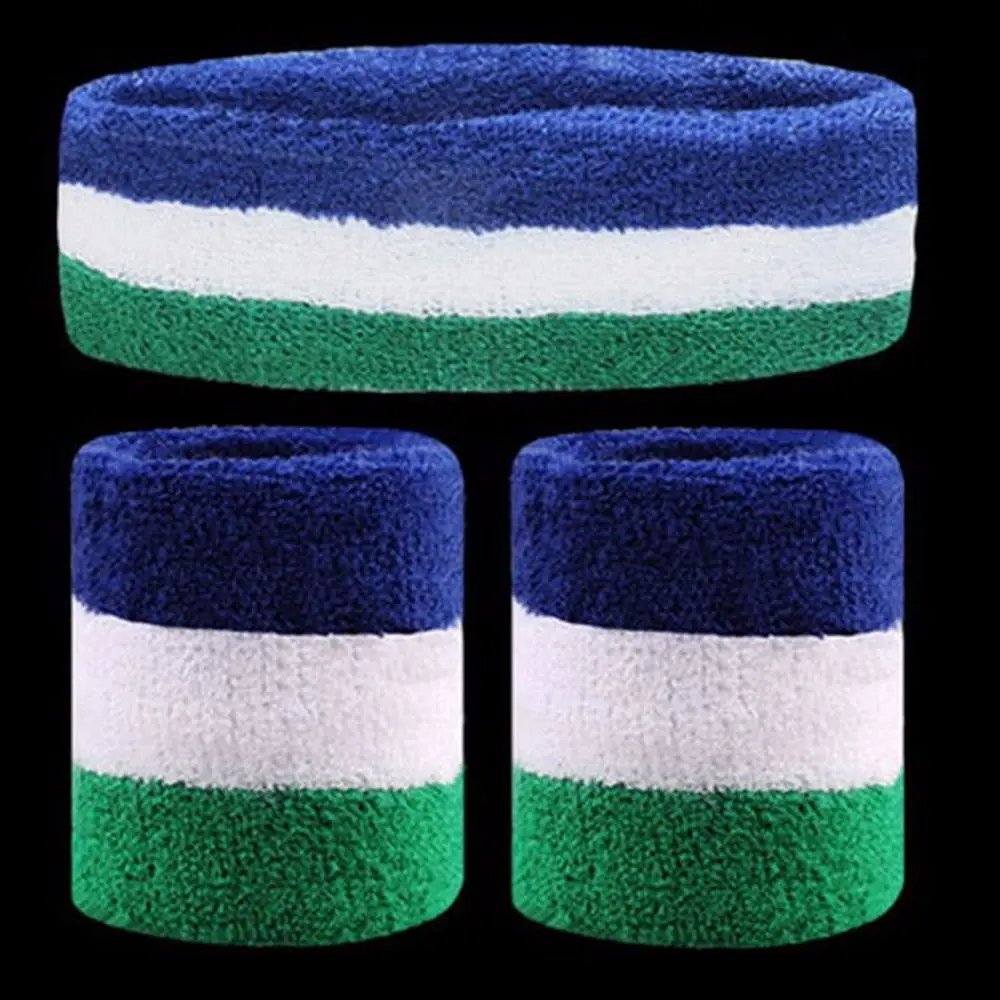 

Basketball Yoga 1 Set Tennis Men/Women Towel Sweat Bands Sport Wristbands Headband +Wristbands Wrist Support