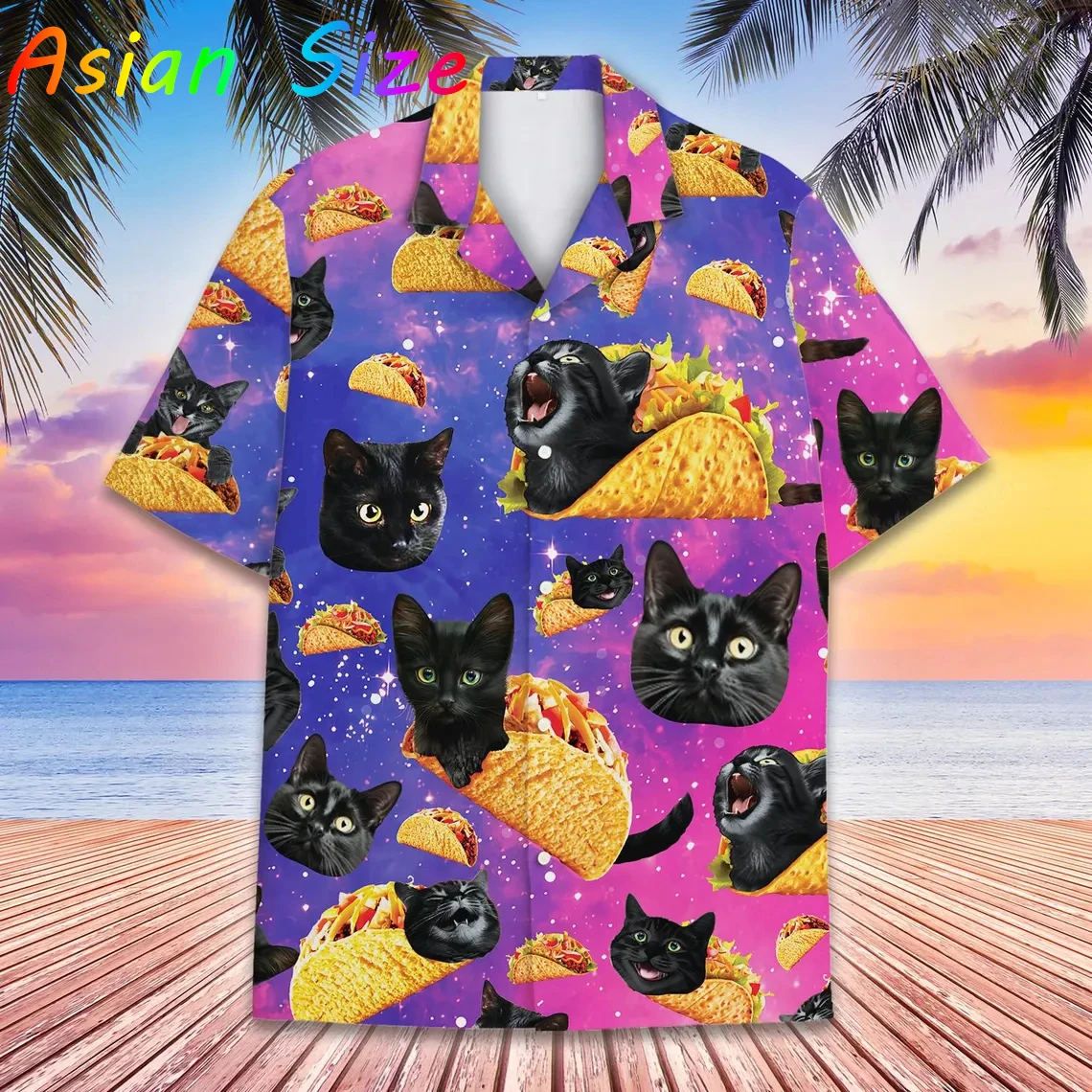 

Рубашка с 3D принтом Harajuku Black Cat Pizza для мужчин и женщин, повседневные модные рубашки с короткими рукавами, уличные блузки большого размера на пуговицах с лацканами