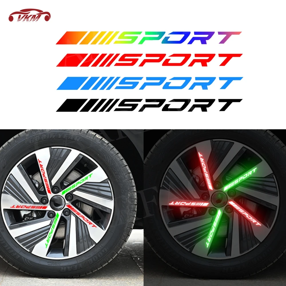 

4PCS Sport Racing Car Wheel Luminous Stickers Fluorescent Color Wheel Decoration Motorcycle Night Stickers