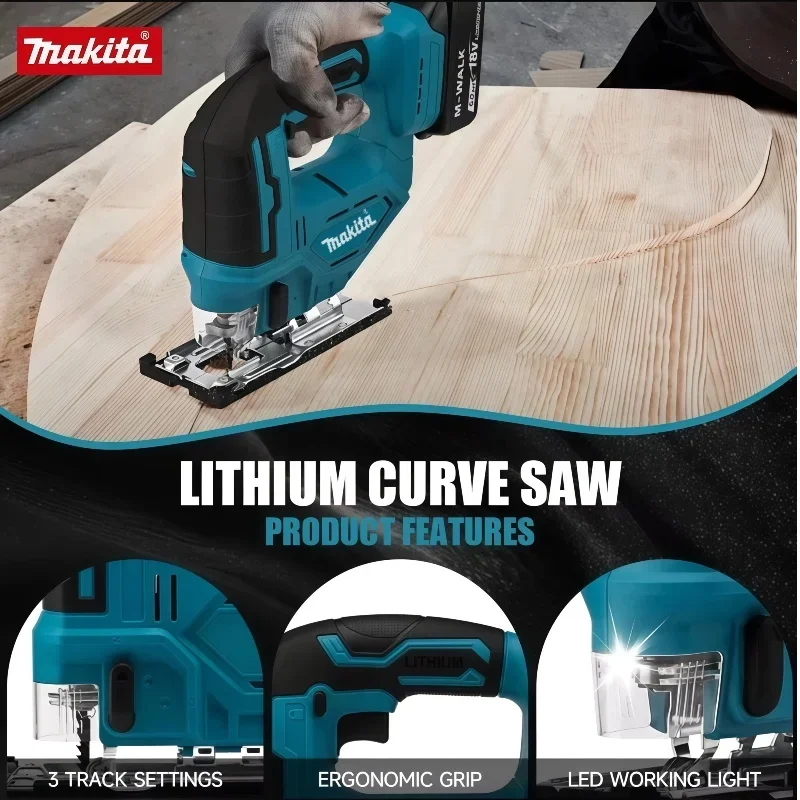 

Новый бесщеточный лобзик Makita DJV182Z 18В 340Вт с пильным диском, аккумуляторный, с рукояткой-бочкой, без аккумулятора DJV182
