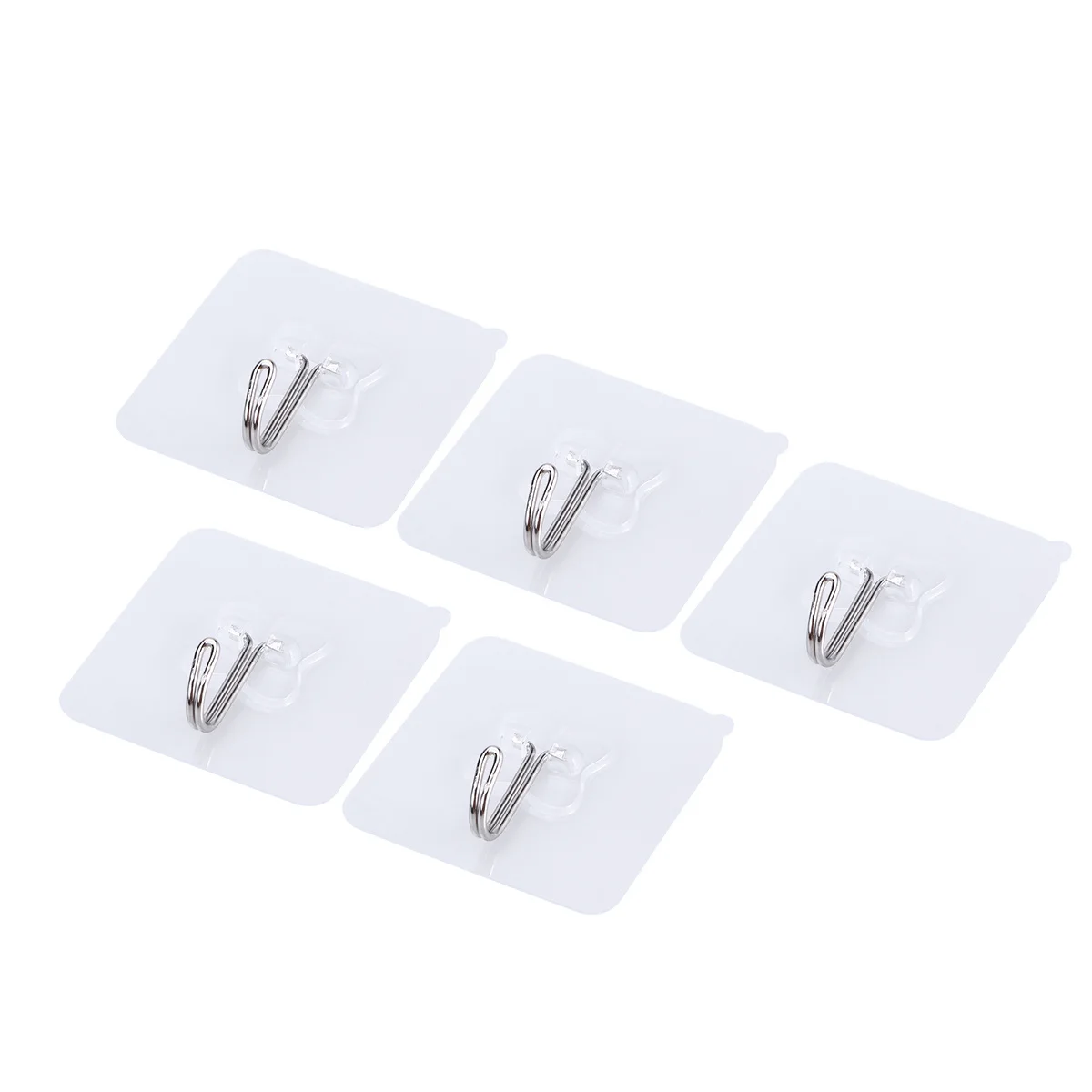 

5pcs Transparent Pvc Suction Hooks No Drill Adhesive Heavy Duty For Bathroom Kitchen Organizers Smooth Surfaces Mounting