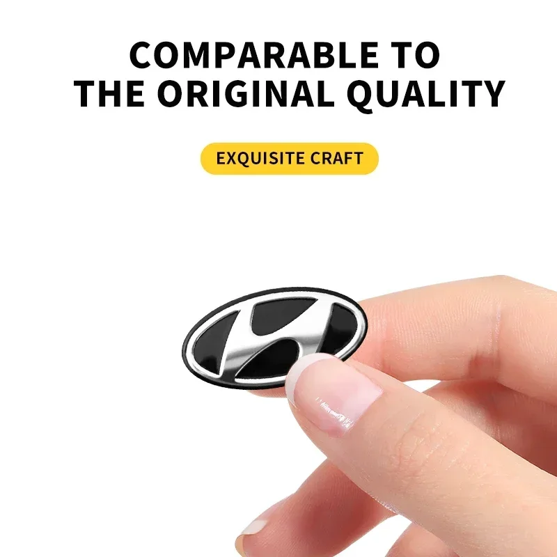 14mm 16mm 19mm Aluminium Metal Car Key Emblem Stickers For Hyundai Genesis I10 I20 I30 I40 IX20 IX35 Kona Getz Veloster Tucson view 4