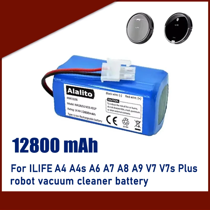 For ILIFE A9 A7 A4s Pro A4s V7s Plus A6 A8 Robot Vacuum Cleaner Accessories Battery, 14.4V Lithium ion Battery
